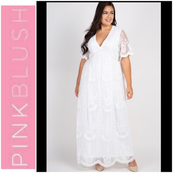 Pinkblush White Lace Maxi Plus Maternity D… - Picture 1 of 5